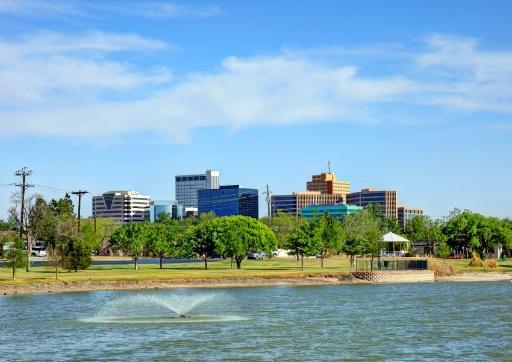 Midland skyline with lakes and trees